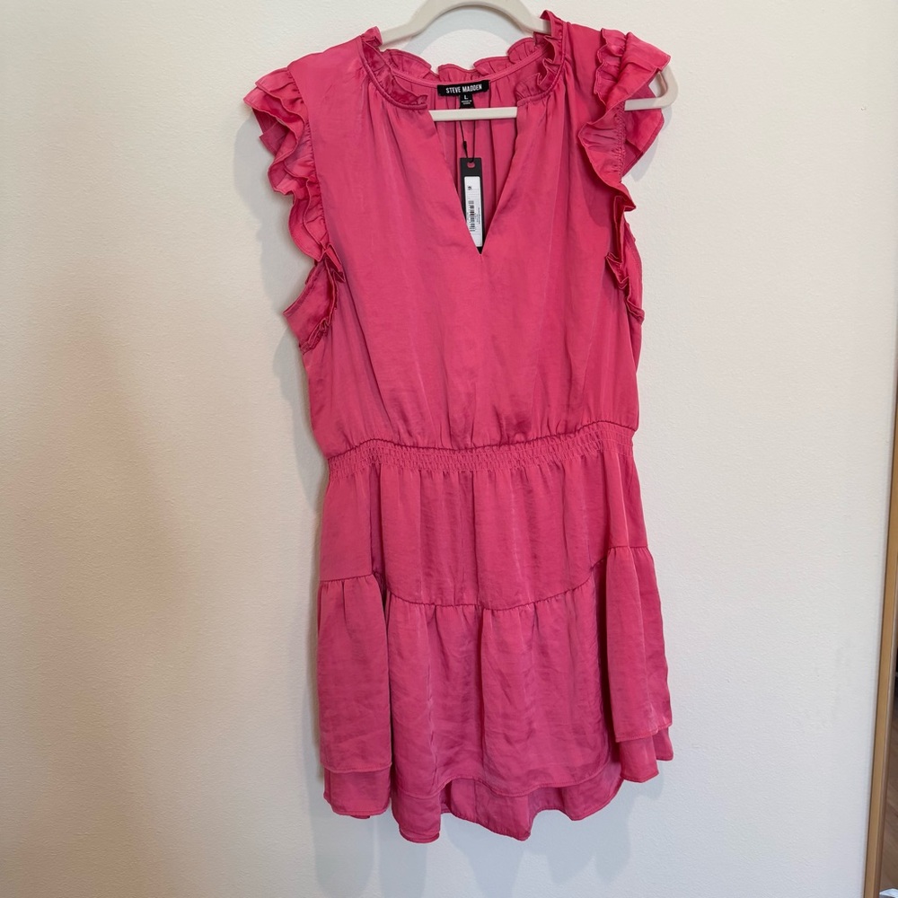 NWT Steve Madden Pink Ruffled Dress - Picture 2 of 11